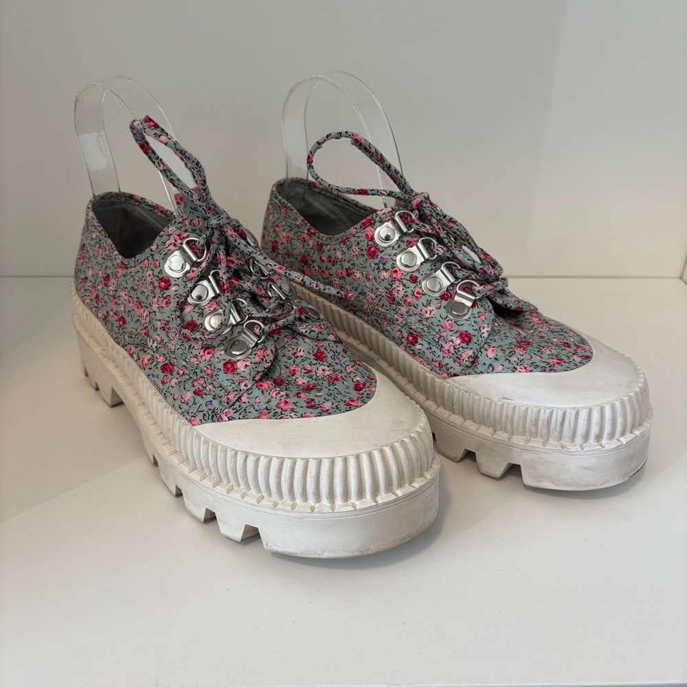Jeffrey Campbell‎ Floral B2School Platform Sneakers size 8